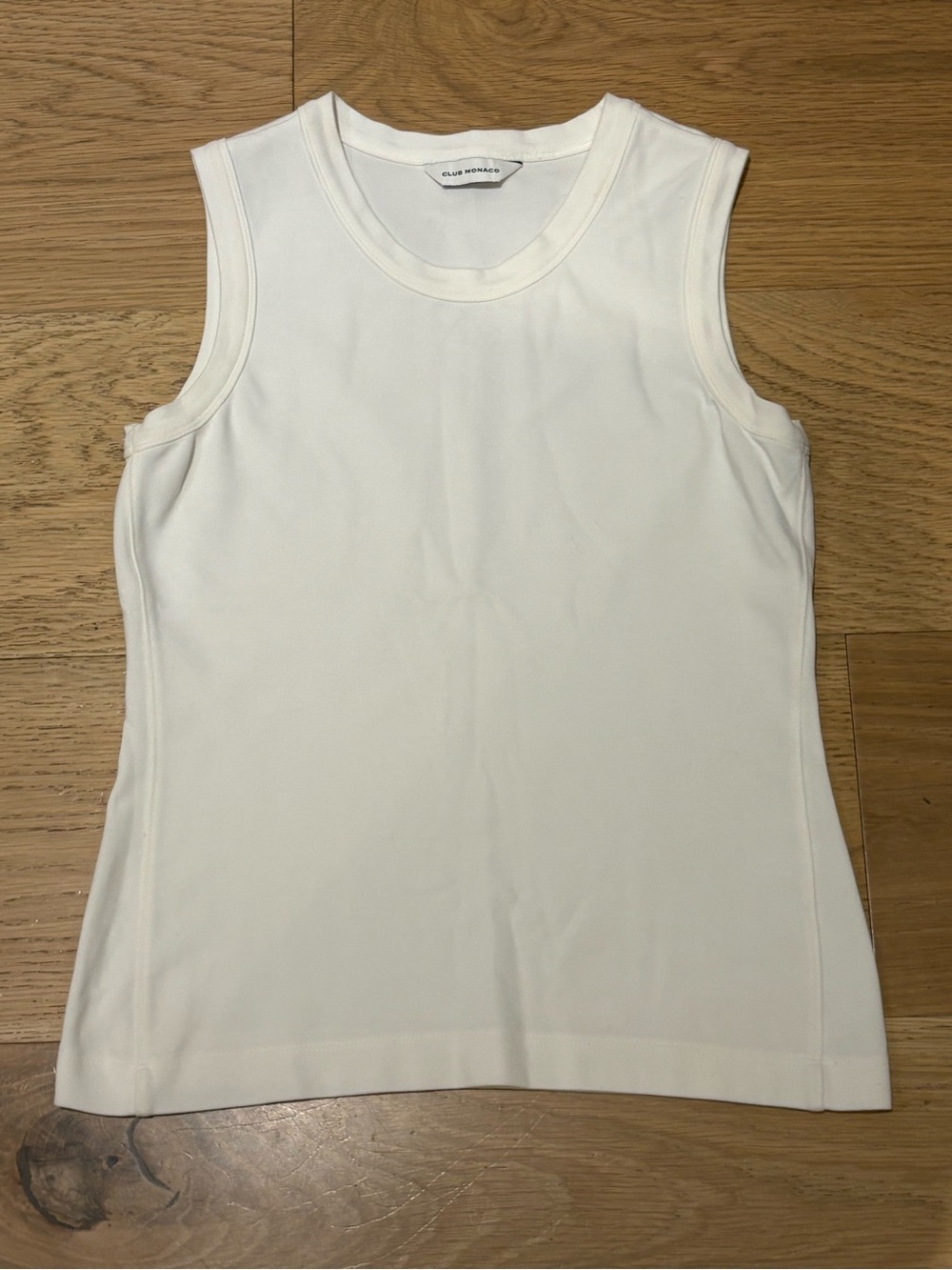 Club Monaco White Sleeveless Crew Neck Tank Top women’s small